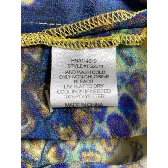 Mushka by Sienna Rose Womens Large Button Blouse Sheer Top 3/4 Sleeve Roll Tab - Picture 3 of 10